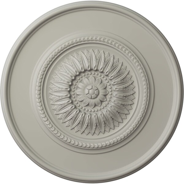 Ekena Millwork Large Floral Ceiling Medallion, Hand-Painted Pot of Cream, 41 1/8"OD x 2 1/2"P CM41FLPCF - main